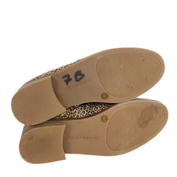 Lucky Brand Hestwan‎ Leopard Cheetah Lace Up Combat Boot, Tan - Size 6.5 - Picture 9 of 10